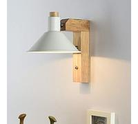 WXKAGF Wall Light Modern Style Design Wall Lamps Indoor Macaron Bedroom Bedside Lamp Home Decorative Wooden Base Adjustable Direction for Living Room Stair Lounge E27,White