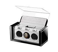WXKAGF Watch Winder Box for 3 Automatic Watches Jewelry Ring Watches Storage Case Quiet Motor AC Adapter Powered 5 Rotation Mod(Winding Machine)