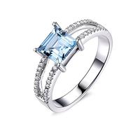 WXKAGF Wedding Bands for Women, Her Wedding Rings Two Line Princess Cut Cubic Zirconia Sterling Silver