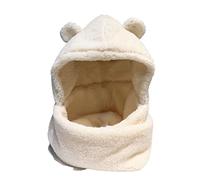 WXKAGF Winter Cute Piece Hat Bear Ears Warm Hat Windproof Neck Scarf Cap Student Women Plus Cashmere Cap