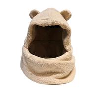 WXKAGF Winter Cute Piece Hat Bear Ears Warm Hat Windproof Neck Scarf Cap Student Women Plus Cashmere Cap