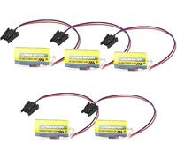 WXKJSHOP 5PCS ER17330V PLC Battery Replacement for Mitsubishi A6BAT ER17330V MR-BAT A6-BAT Size 2/3A 3.6V