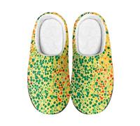 wxlmom Slippers Women Green Dot Women'S Classic Cosy Plush Warm Slippers,With Anti Slip Rubber Sole, Winter Mens Womens Home Slipper,For Indoor And Outdoor