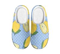 wxlmom Slippers Women Yellow Lemon Womens Slippers Comfort Home Shoes,Light Weight Slipper With Anti-Skid Rubber Sole,Male And Female All Available, Suitable For Indoor And Outdoor Use