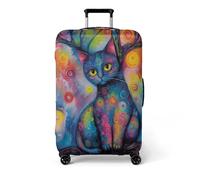wxlmom Suitcase Covers L Blue Cat Personalised Suitcase Covers Elastic Washable Stretchable Luggage Covers, Anti Scratch Reusable Travel,for Business Trip Daily Using
