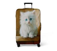 wxlmom Suitcase Covers L Blue Eyed Cat Personalised Suitcase Covers Elastic Washable Stretchable Luggage Covers, Anti Scratch Reusable Travel,for Business Trip Daily Using