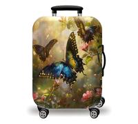 wxlmom Suitcase Covers L Blue Green Personalised Suitcase Covers Elastic Washable Stretchable Luggage Covers, Anti Scratch Reusable Travel,for Business Trip Daily Using