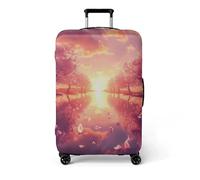 wxlmom Suitcase Covers L Golden Sun Personalised Suitcase Covers Elastic Washable Stretchable Luggage Covers, Anti Scratch Reusable Travel,for Business Trip Daily Using