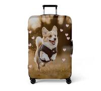 wxlmom Suitcase Covers L Khaki White Personalised Suitcase Covers Elastic Washable Stretchable Luggage Covers, Anti Scratch Reusable Travel,for Business Trip Daily Using