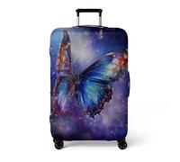 wxlmom Suitcase Covers L Purple Black Personalised Suitcase Covers Elastic Washable Stretchable Luggage Covers, Anti Scratch Reusable Travel,for Business Trip Daily Using