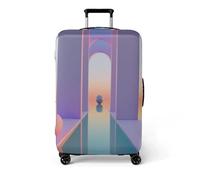 wxlmom Suitcase Covers L Purple Green Personalised Suitcase Covers Elastic Washable Stretchable Luggage Covers, Anti Scratch Reusable Travel,for Business Trip Daily Using