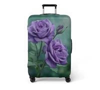 wxlmom Suitcase Covers L Purple Green Personalised Suitcase Covers Elastic Washable Stretchable Luggage Covers, Anti Scratch Reusable Travel,for Business Trip Daily Using