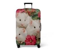 wxlmom Suitcase Covers L White Hamster Personalised Suitcase Covers Elastic Washable Stretchable Luggage Covers, Anti Scratch Reusable Travel,for Business Trip Daily Using