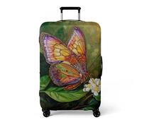 wxlmom Suitcase Covers L Yellow Butterfly Personalised Suitcase Covers Elastic Washable Stretchable Luggage Covers, Anti Scratch Reusable Travel,for Business Trip Daily Using