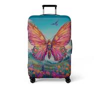 wxlmom Suitcase Covers L Yellow Butterfly Personalised Suitcase Covers Elastic Washable Stretchable Luggage Covers, Anti Scratch Reusable Travel,for Business Trip Daily Using