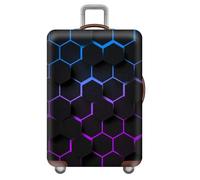 wxlmom Suitcase Covers Protectors L Black, Blue, Purple 3D Print Design Scratch and Dust Protection,Water Resistant Elastic Luggage Covers with Zipper for Suitcases Large,Quick Fix and Remove