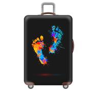wxlmom Suitcase Covers Protectors L Black Feet 3D Print Design Scratch and Dust Protection,Water Resistant Elastic Luggage Covers with Zipper for Suitcases Large,Quick Fix and Remove