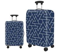 wxlmom Suitcase Covers Protectors L Blue Geometry 3D Print Design Scratch and Dust Protection,Water Resistant Elastic Luggage Covers with Zipper for Suitcases Large,Quick Fix and Remove