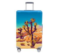 wxlmom Suitcase Covers Protectors L Blue Yellow Trees 3D Print Design Scratch and Dust Protection,Water Resistant Elastic Luggage Covers with Zipper for Suitcases Large,Quick Fix and Remove