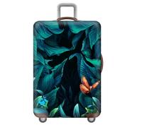 wxlmom Suitcase Covers Protectors L Green Tropical Leaves 3D Print Design Scratch and Dust Protection,Water Resistant Elastic Luggage Covers with Zipper for Suitcases Large,Quick Fix and Remove
