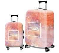 wxlmom Suitcase Covers Protectors L Orange Marble Pattern 3D Print Design Scratch and Dust Protection,Water Resistant Elastic Luggage Covers with Zipper for Suitcases Large,Quick Fix and Remove