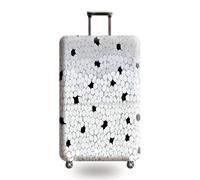 wxlmom Suitcase Covers Protectors L White Geometry 3D Print Design Scratch and Dust Protection,Water Resistant Elastic Luggage Covers with Zipper for Suitcases Large,Quick Fix and Remove
