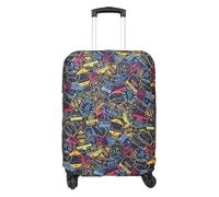 wxlmom Suitcase Covers Protectors L Yellow, Blue, Red 3D Print Design Scratch and Dust Protection,Water Resistant Elastic Luggage Covers with Zipper for Suitcases Large,Quick Fix and Remove