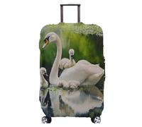 wxlmom Suitcase Covers Protectors M Animal Swan 3D Print Design Scratch and Dust Protection,Water Resistant Elastic Luggage Covers with Zipper for Suitcases Large,Quick Fix and Remove