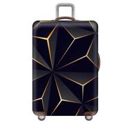 wxlmom Suitcase Covers Protectors M Black Yellow Geometry 3D Print Design Scratch and Dust Protection,Water Resistant Elastic Luggage Covers with Zipper for Suitcases Large,Quick Fix and Remove