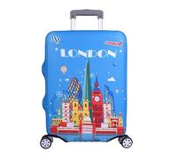 wxlmom Suitcase Covers Protectors M Blue Building 3D Print Design Scratch and Dust Protection,Water Resistant Elastic Luggage Covers with Zipper for Suitcases Large,Quick Fix and Remove