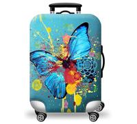 wxlmom Suitcase Covers Protectors M Blue Butterfly 3D Print Design Scratch and Dust Protection,Water Resistant Elastic Luggage Covers with Zipper for Suitcases Large,Quick Fix and Remove