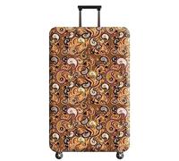wxlmom Suitcase Covers Protectors M Brown Pattern 3D Print Design Scratch and Dust Protection,Water Resistant Elastic Luggage Covers with Zipper for Suitcases Large,Quick Fix and Remove