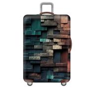 wxlmom Suitcase Covers Protectors M Green Orange Bricks 3D Print Design Scratch and Dust Protection,Water Resistant Elastic Luggage Covers with Zipper for Suitcases Large,Quick Fix and Remove