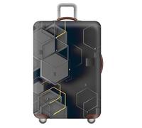 wxlmom Suitcase Covers Protectors M Grey Geometry 3D Print Design Scratch and Dust Protection,Water Resistant Elastic Luggage Covers with Zipper for Suitcases Large,Quick Fix and Remove