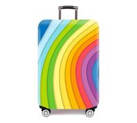 wxlmom Suitcase Covers Protectors M Rainbow 3D Print Design Scratch and Dust Protection,Water Resistant Elastic Luggage Covers with Zipper for Suitcases,Quick Fix and Remove