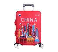 wxlmom Suitcase Covers Protectors M Red Buildings 3D Print Design Scratch and Dust Protection,Water Resistant Elastic Luggage Covers with Zipper for Suitcases Large,Quick Fix and Remove