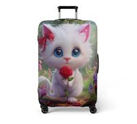 wxlmom Suitcase Covers Protectors M Red Flower Suitcase Cover Luggage Covers for Suitcases Washable High Elastic Spandex Reusable Suitcases Protective Cover, Anti-Scratch Travel Essentials