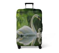 wxlmom Suitcase Covers Protectors M White Swan 3D Print Design Scratch and Dust Protection,Water Resistant Elastic Luggage Covers with Zipper for Suitcases Large,Quick Fix and Remove