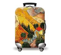wxlmom Suitcase Covers Protectors M Yellow Rice Fields 3D Print Design Scratch and Dust Protection,Water Resistant Elastic Luggage Covers with Zipper for Suitcases Large,Quick Fix and Remove