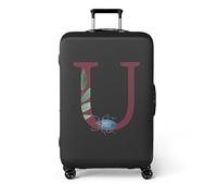 wxlmom Suitcase Covers Protectors S Black Letters 3D Print Design Scratch and Dust Protection,Water Resistant Elastic Luggage Covers with Zipper for Suitcases Large,Quick Fix and Remove