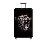 wxlmom Suitcase Covers Protectors S Black Tiger 3D Print Design Scratch and Dust Protection,Water Resistant Elastic Luggage Covers with Zipper for Suitcases Large,Quick Fix and Remove