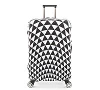 wxlmom Suitcase Covers Protectors S Black White Triangle 3D Print Design Scratch and Dust Protection,Water Resistant Elastic Luggage Covers with Zipper for Suitcases Large,Quick Fix and Remove