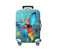 wxlmom Suitcase Covers Protectors S Blue Butterfly 3D Print Design Scratch and Dust Protection,Water Resistant Elastic Luggage Covers with Zipper for Suitcases,Quick Fix and Remove