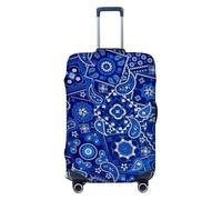 wxlmom Suitcase Covers Protectors S Blue Pattern 3D Print Design Scratch and Dust Protection,Water Resistant Elastic Luggage Covers with Zipper for Suitcases,Quick Fix and Remove
