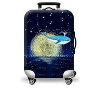 wxlmom Suitcase Covers Protectors S Blue Whale 3D Print Design Scratch and Dust Protection,Water Resistant Elastic Luggage Covers with Zipper for Suitcases,Quick Fix and Remove