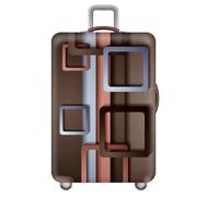 wxlmom Suitcase Covers Protectors S Brown Geometry 3D Print Design Scratch and Dust Protection,Water Resistant Elastic Luggage Covers with Zipper for Suitcases Large,Quick Fix and Remove