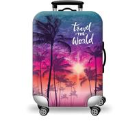 wxlmom Suitcase Covers Protectors S Coconut Tree 3D Print Design Scratch and Dust Protection,Water Resistant Elastic Luggage Covers with Zipper for Suitcases,Quick Fix and Remove