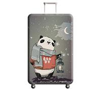 wxlmom Suitcase Covers Protectors S Grey Panda 3D Print Design Scratch and Dust Protection,Water Resistant Elastic Luggage Covers with Zipper for Suitcases Large,Quick Fix and Remove