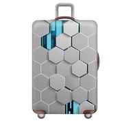 wxlmom Suitcase Covers Protectors S Light Grey Geometry 3D Print Design Scratch and Dust Protection,Water Resistant Elastic Luggage Covers with Zipper for Suitcases Large,Quick Fix and Remove
