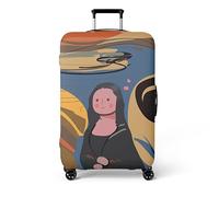 wxlmom Suitcase Covers Protectors S Mona Lisa 3D Print Design Scratch and Dust Protection,Water Resistant Elastic Luggage Covers with Zipper for Suitcases Large,Quick Fix and Remove